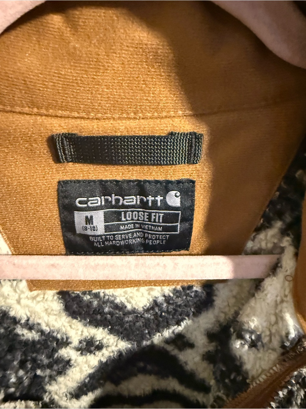 Carhartt Women’s Sherpa Fleece Fair Isle 1/4 Zip Pullover Jacket M - Picture 2 of 9